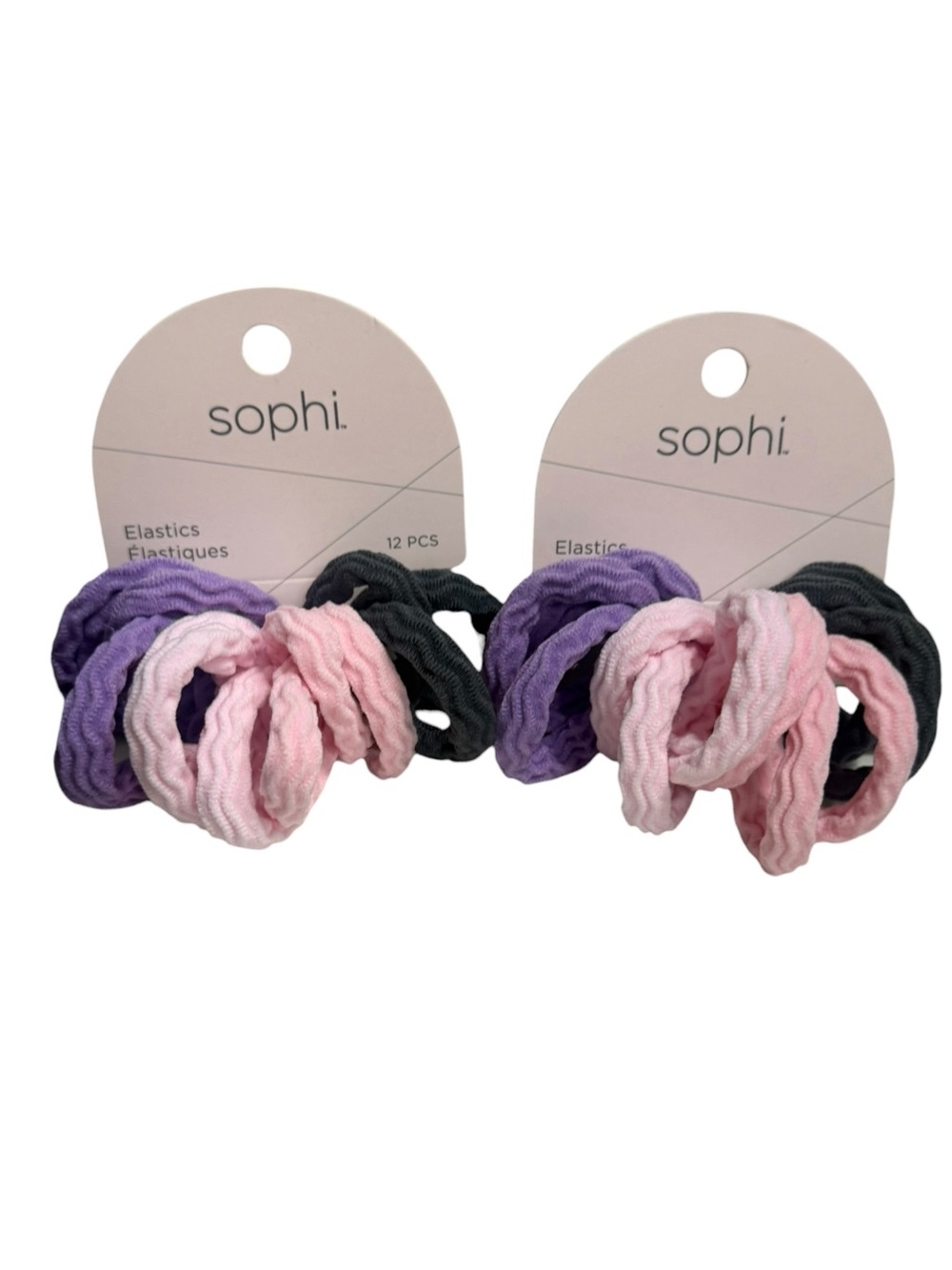2 Pack SOPHI Women’s 12 Count Pastel Textured Elastic Hair Tie Scrunchies NWT
